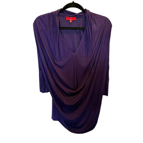 RED Saks Fifth Avenue purple drapey blouse size small - Picture 1 of 4